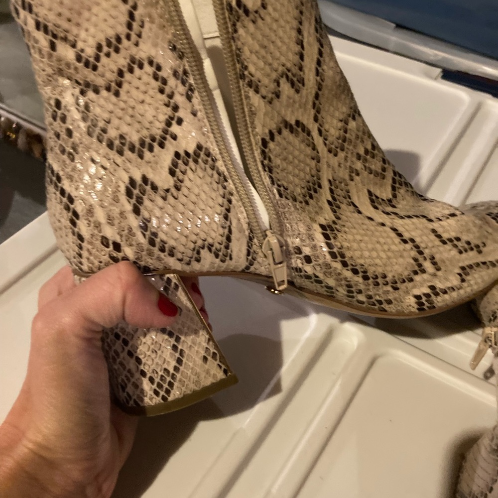Adorable And Comfortable Python Skin Booties Worn… - image 3
